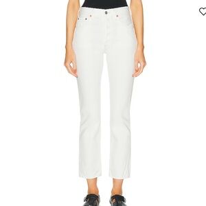 Citizens of Humanity Charlotte Crop High-Rise Straight Off White Denim Jeans 27